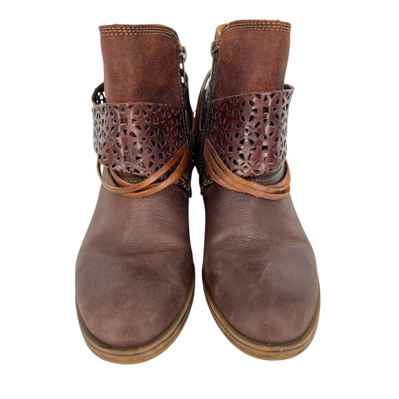 Pikolinos Womens Lyon Leather Ankle Boots Brown Laser Cut Strap Size 38 7.5 - Picture 4 of 15